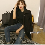 Palan Girl 正韓空運 率性風格雙排釦毛呢西裝外套 長大衣 外套．預【ct125】